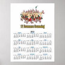 twelve drummers drumming 12th twelfth day posters
