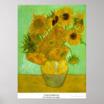 Twelve Sunflowers by Vincent van Gogh Poster