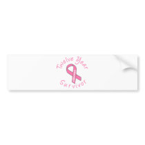 Twelve Year Survivor (Circle Pink Ribbon) Bumper Stickers