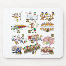 twelves days christmas song cartoon mousemats