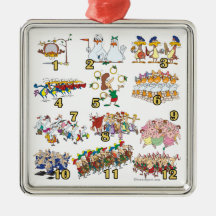 twelves days christmas song cartoon ornament