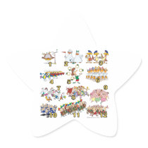 twelves days christmas song cartoon star sticker