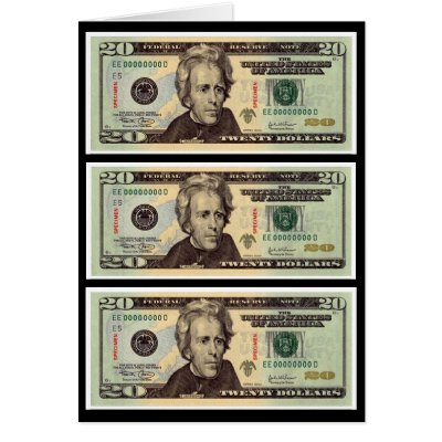 Twenty Dollar Bills Card by Hoffard