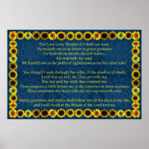 Twenty Third Psalm with Suflower Border Posters