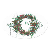 Twig and Berry Wreath Sticker