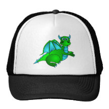 Twilight Flight - Cute Green & Blue Dragon Mesh Hat