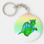 Twilight Flight - Cute Green & Blue Dragon Keychains