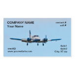 Twin aeroplane on landing approach business card