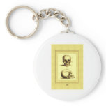 Twin Antique Skulls Keychain