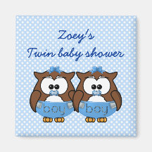 twin baby boy owl fridge magnets