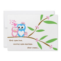 Twin Baby Girl Owl Baby Shower Invitation