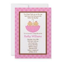 Twin Baby Girl Shower Invitation