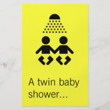 Twin baby shower flyers