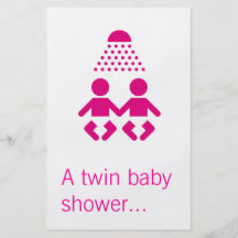 Twin baby shower full color flyer