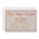Twin Baby Shower Invitation with baby giraffes