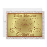Twin Baby Shower Invitation with teddy bears