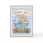 Twin Bears Baby Carriage Cards