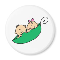 Twin Boy and Girl in Pea Pod