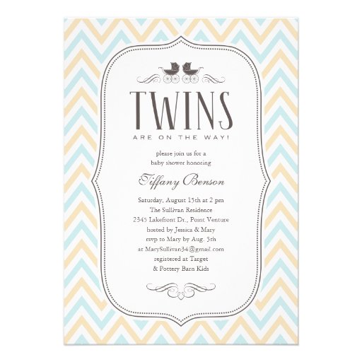 Twin Boy Baby Shower Invitations