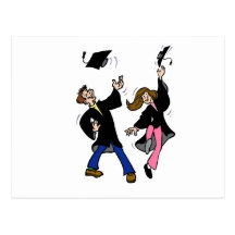 Twin Boy & Girl Graduates Postcard