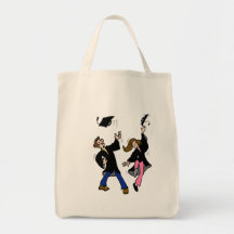 Twin Boy & Girl Graduates Tote Bags