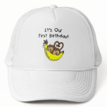 Twin Boys 1st Birthday Monkey Tshirts and Gifts hats