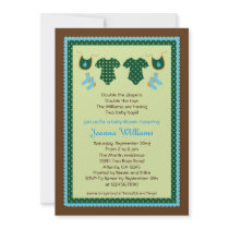 Twin Boys Baby Shower Invitation
