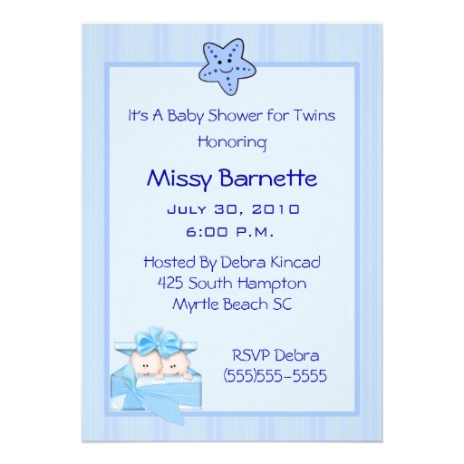 Twin Boys Baby Shower Invitation