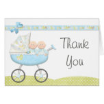 Twin Boys Baby Shower Thank You Card