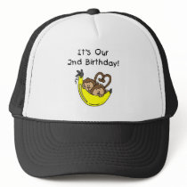 Twin Boys Banana Monkey 2nd Birthday Trucker Hat