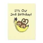 Twin Boys Banana Monkey 2nd Birthday postcards