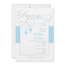 Twin Boys Baptism Invitation