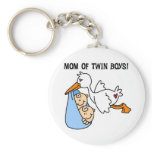 Twin Boys Mom-Stork Tshirts and Gifts Key Chains