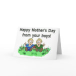 Twin Boys Twins Happy Mother's Day Paper Card