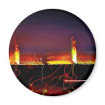 Twin Bridges at night Refrigerator Magnet