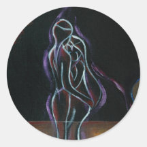 Twin Flames Round Sticker
