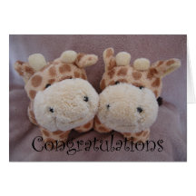 twin giraffes cards