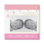 Twin Girl Baptism/Christening Favour - Photo Magne