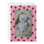 Twin girl bears baby shower invitation