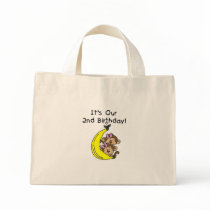Twin Girls Banana Monkeys 2nd Birthday Canvas Bag
