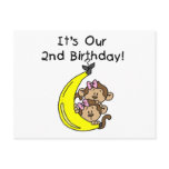 Twin Girls Banana Monkeys 2nd Birthday postcards