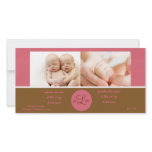 Twin Girls Birth Announcement Picture Card