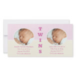Twin Girls Double New Baby Photo Cards