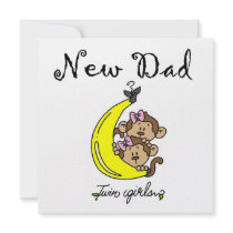 Twin Girls New Dad Gifts Invitations