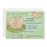 Twin Girls Two Peas in Pod Baby Shower Invitation