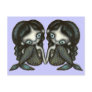 Twin mermaids post cards