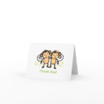 Twin Monkeys Thank You Card