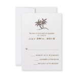 Twin Palm Trees Wedding RSVP card Personalized Invites