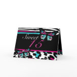 Twin Quinceanera Card Butterfly Invitation, Pink