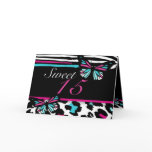 Twin Quinceanera Card Butterfly Invitation, Pink